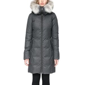 Soia & Kyo Gray Fur-Trimmed Coat